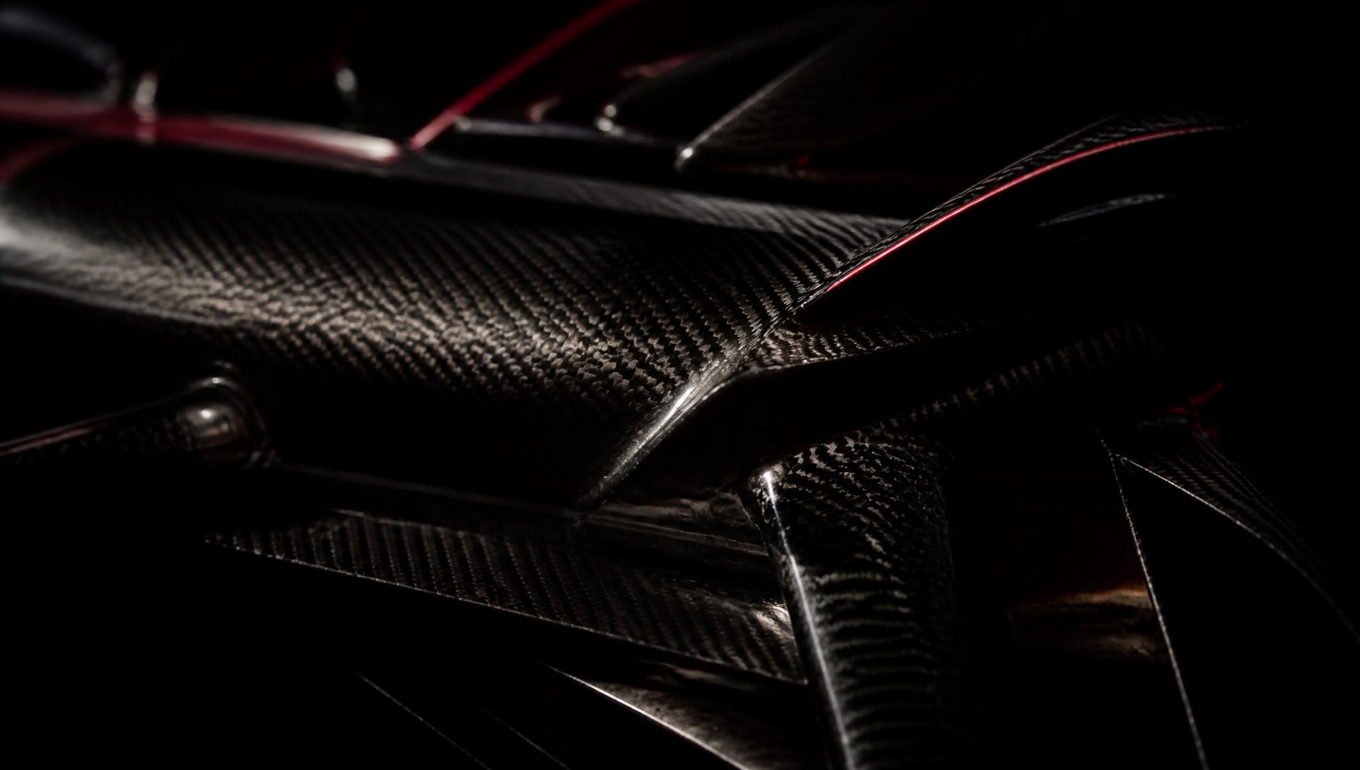 Close-up of Formula 1 carbon fibre aerodynamic bodywork